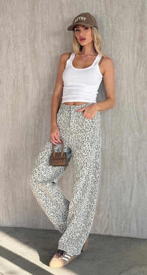 מכנס leopard wash