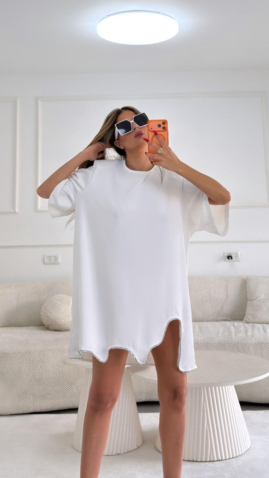 שמלת מינה - לבן