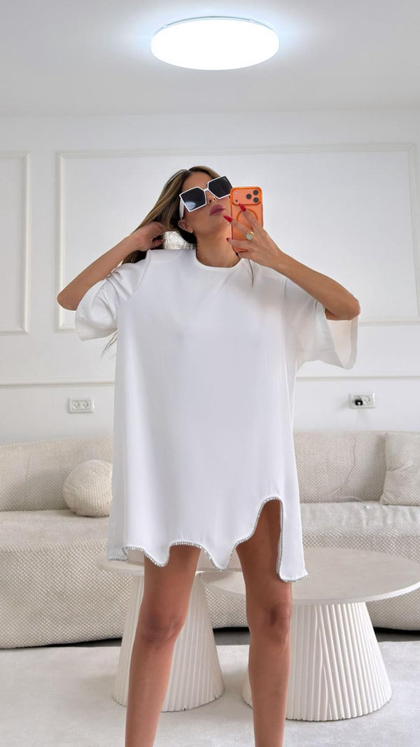 שמלת מינה - לבן