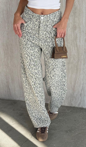 מכנס leopard wash