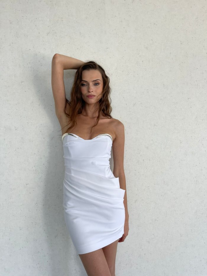 ⁦שמלת נאיה לבנה⚪️⁩ – תמונה ⁦2⁩